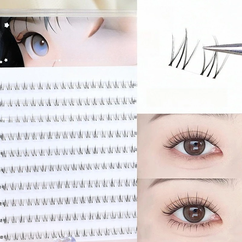 

10 Rows Small Flame Lower Eyelashes Sunflower Lazy Natural Fairy False Eyelash Segmented Lashes Light Makeup Wholesale
