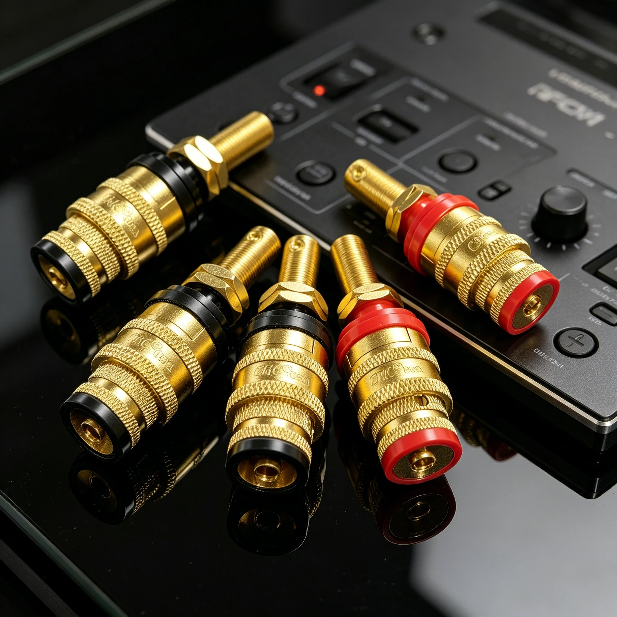 Screw locked Speaker AMP Binding Post 24k Gold-Plated Female Banana Jack Socket Connector
