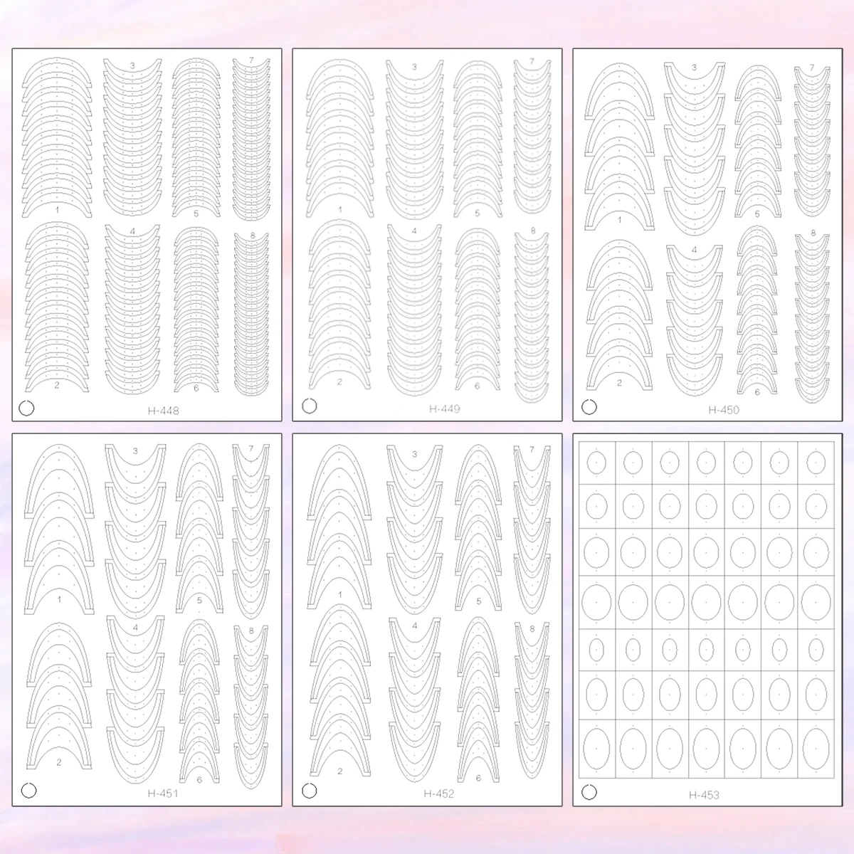 3/6/12 Sheets French Tip Nail Guide Stickers Self Adhesive Auxiliary Smile Line Oval Curve Manicure Stencil Decals for Nail Art