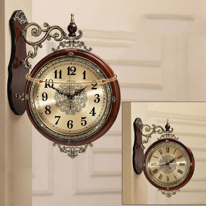 Vintage Mid Century Wall Clock Gold Black Small Wood Minimalist Modern Digital Clock Fancy Nordic Reloj Pared Home Furniture