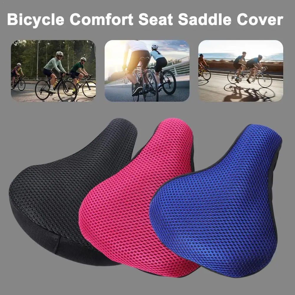 Bicycle Saddle 3D Soft Bike Seat Cover Cycling Silicone Seat Cushion Cycling Breathable Saddle Comfortable Bicycle Bike