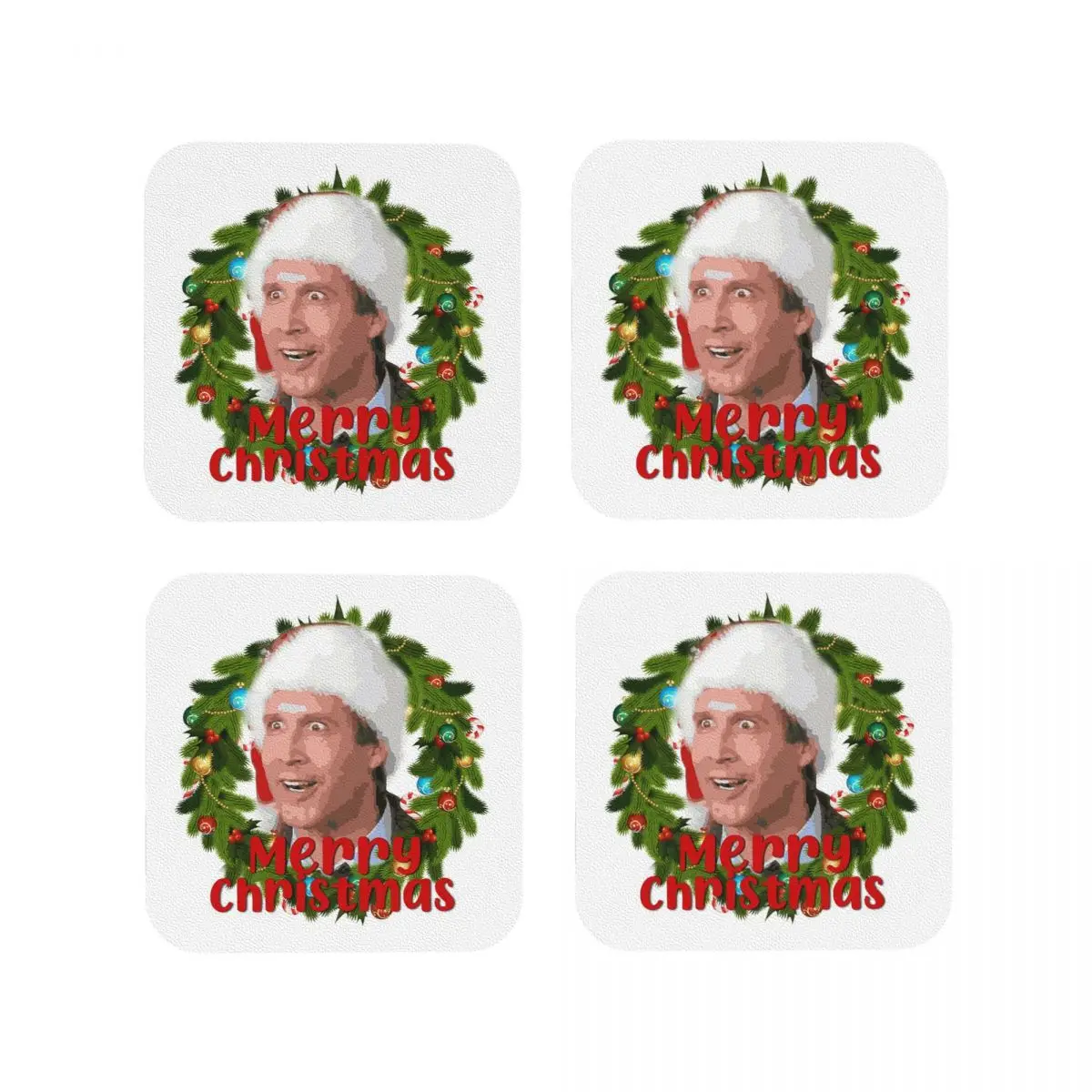 

Рождественские каникулы, подставки, кухонные салфетки, изоляционные кофейные коврики для чашек, коврики для декора, домашняя посуда, подушечки, набор из 4 шт.