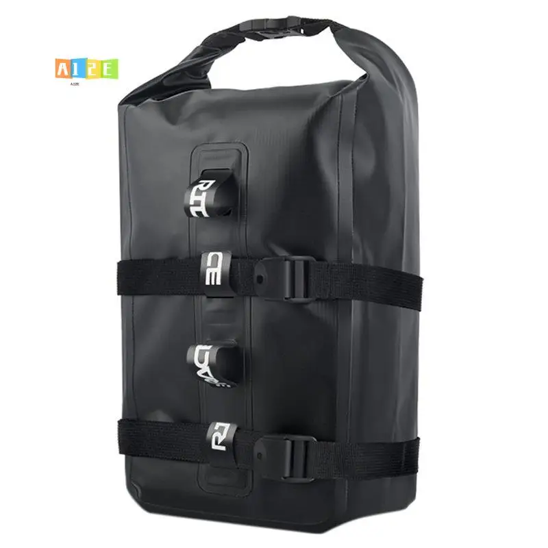 

A12E-Portable Waterproof Bike Fork Bag 8L Aluminum Alloy Bicycle Front Rack Carrier Pannier Cycling Mount Storage Bag