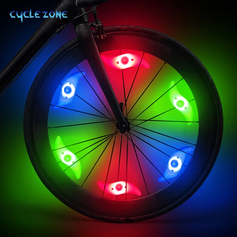 LED roda falou luz para bicicleta pneu, luz impermeável, aviso de segurança, fácil de instalar, acessórios de bicicleta com bateria, 3 modos