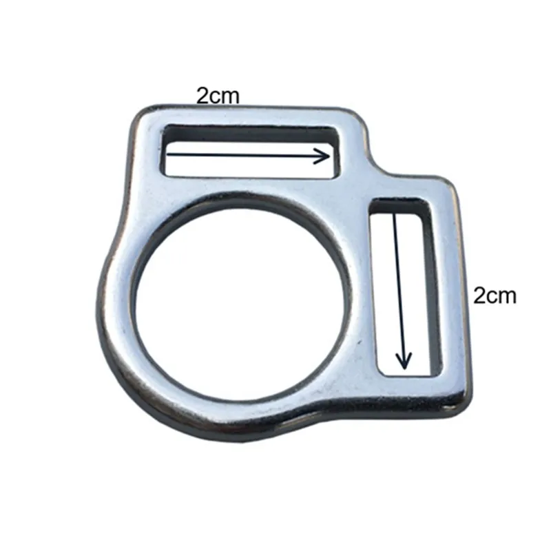Hebilla cuadrada Halter de caballo de acero inoxidable, 2 ranuras, 2cm, 2,7 cm, 20 unidades