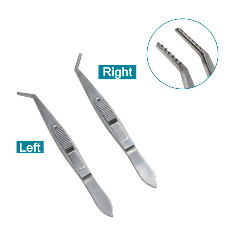 

Ophthalmic Forceps Stern-Castroviejo Fixation Tweezers Left Right Type Stainless Steel Ophthalmic Instrument