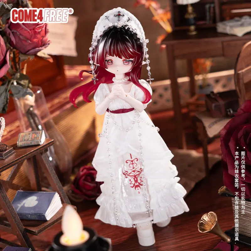 New Come4free 1/8 Bjd Doll Clothes Set Fairy Series White Lace Dress Outfit Doll Replacement Only Clothes No Doll
