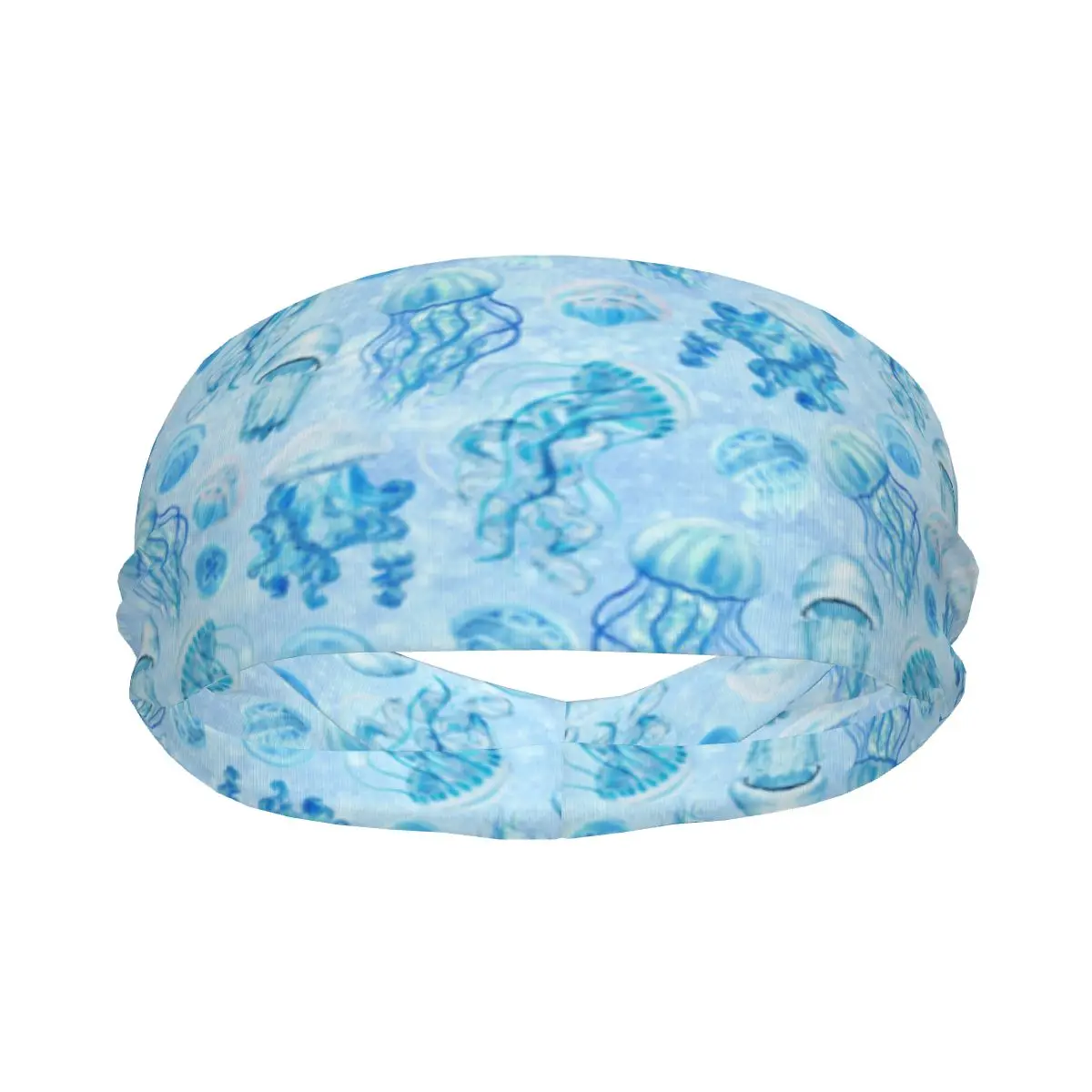 Sports Headband Portable Hair Band Jellyfish Blue Hair Wrap Brace Cycling Running Exercising Sweatband