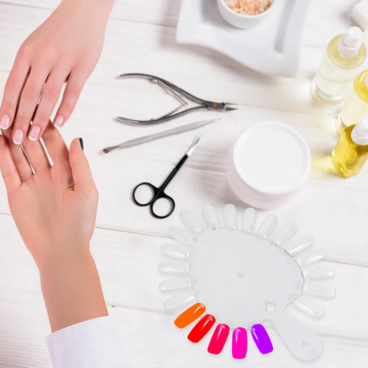 Placa de exibição de cartão de exibição de unhas em forma de coração para salão de beleza diy gráfico de manicure durável material premium decoração profissional