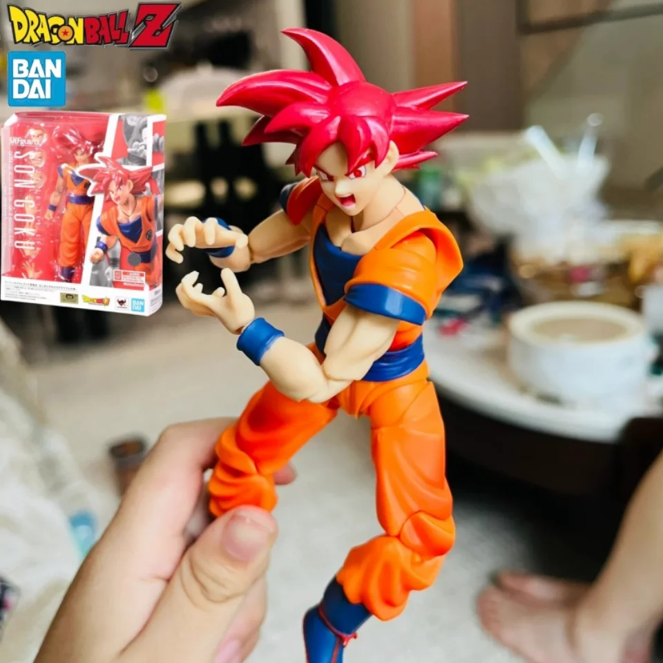 100% Original Bandai Dragon Ball Sh Figuarts Shf Son Goku Saiyan God Instilled With The Light Of Righteous Hearts Action Gift