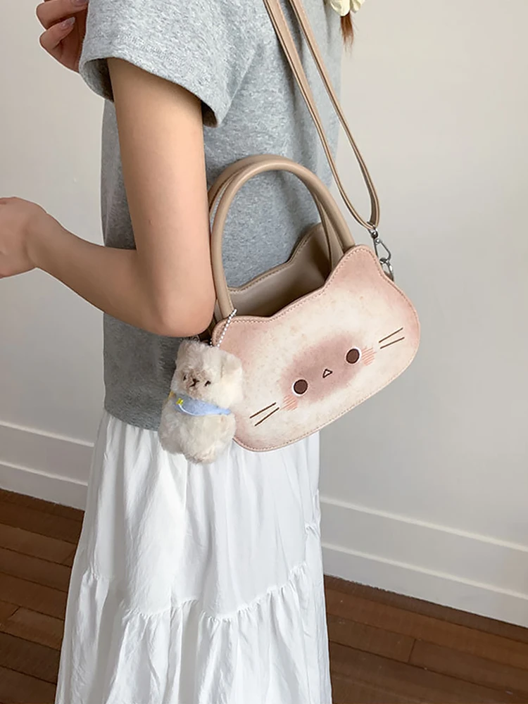 Cute  Bread Handbag Women's Fashionable Shoulder Crossbody Bag Cartoon Weird Cute Soft Polyester Material Spring 2025