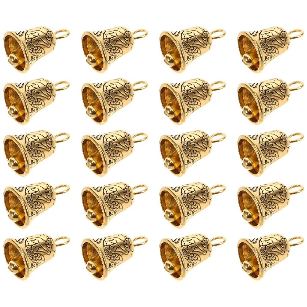 

20 Pcs Small Bells for Xmas Trees Jewelry Door Hanger Golden Crafting Wreath Making