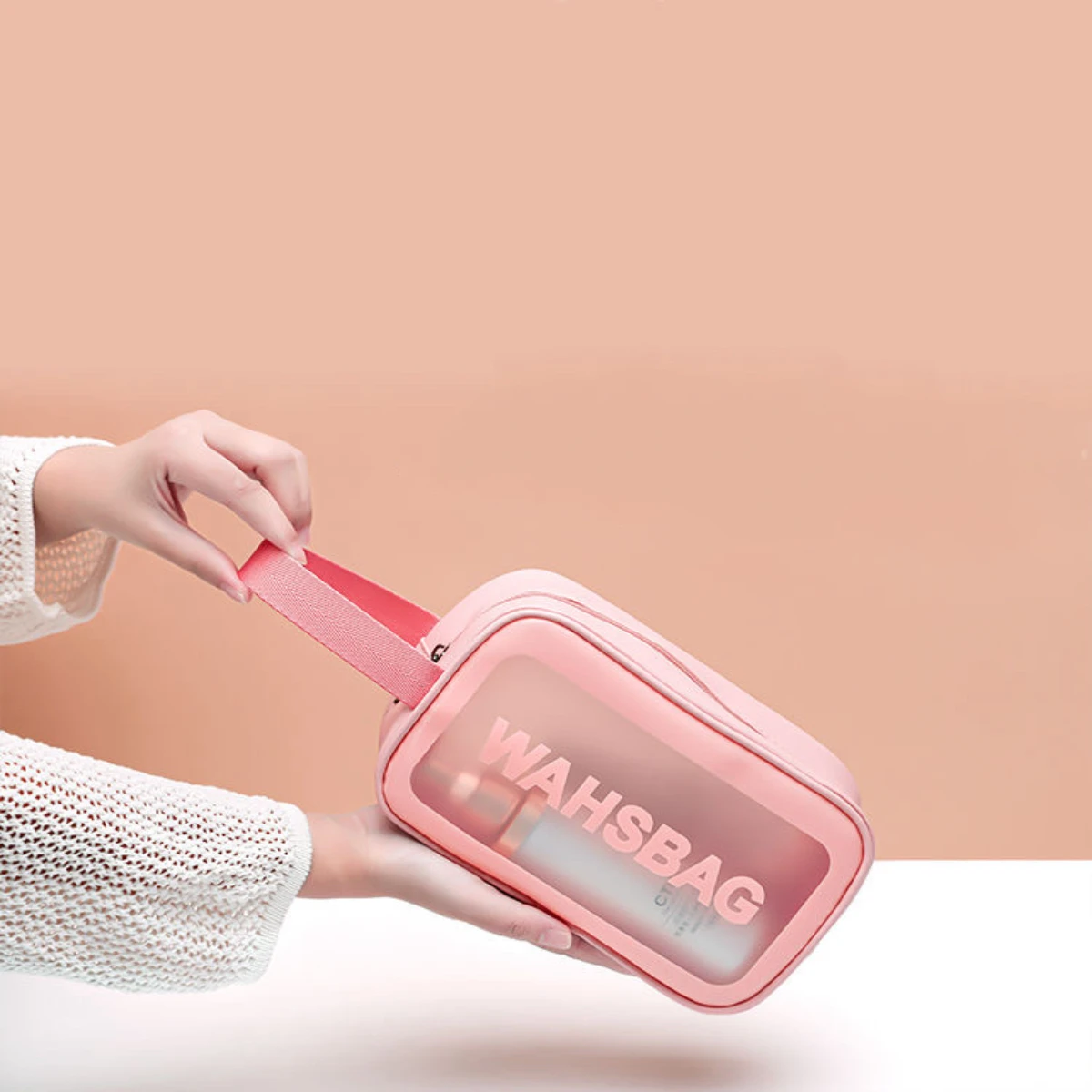 Bolsa de maquillaje portátil impermeable, organizador de cosméticos de gran capacidad con compartimentos ajustables, perfecta para viajes y belleza