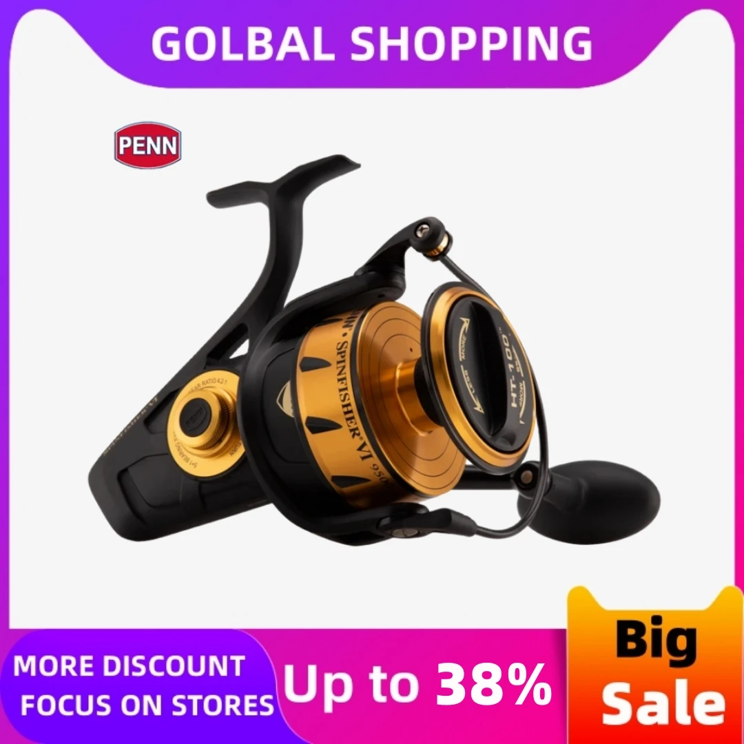 

100% Original PENN Spinfisher VI SSVI 2500-10500 Metal Body Spinning Fishing Reel 5+1BB IPX5 Sealed Design Big Sea Saltwater