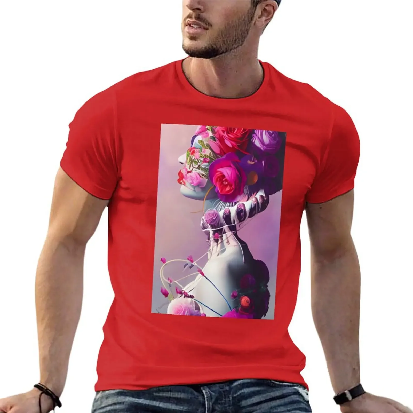 

Floral Femme  T-shirt plus size tops oversized customs design your own sports fans tshirts for men