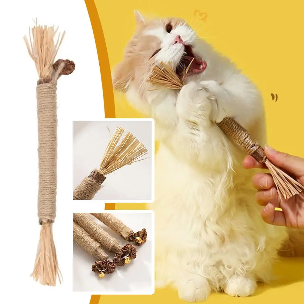 Cat Toys Cleaning Teeth Silvervine Chew Stick Pet Snacks Sticks Natural Stuff with Catnip for Kitten Catnip Teasing Chew To T0F8