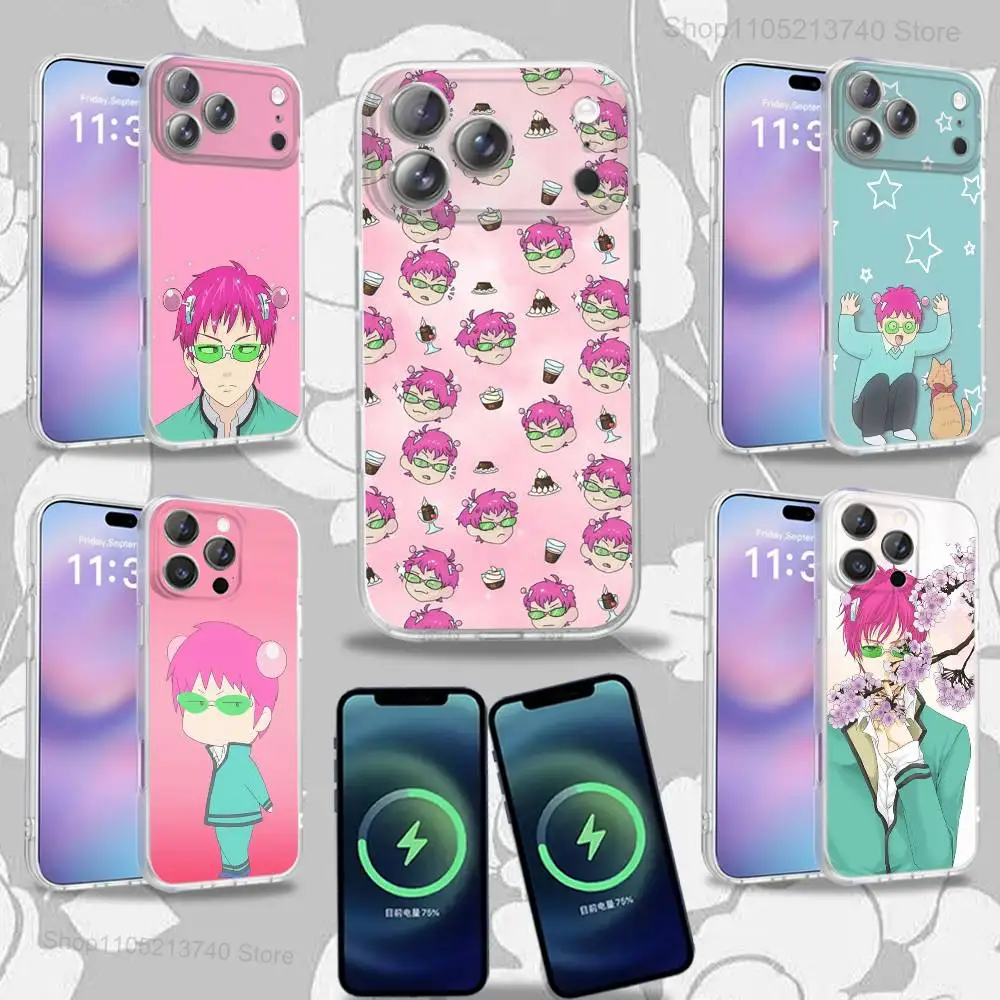 

SaikiS Cute K-Kusuo Phone Case For iPhone 15,12,11,14,13,17,16,Plus,Air,Pro,Max,E,Mini for Magsafe Magnetic Frosted