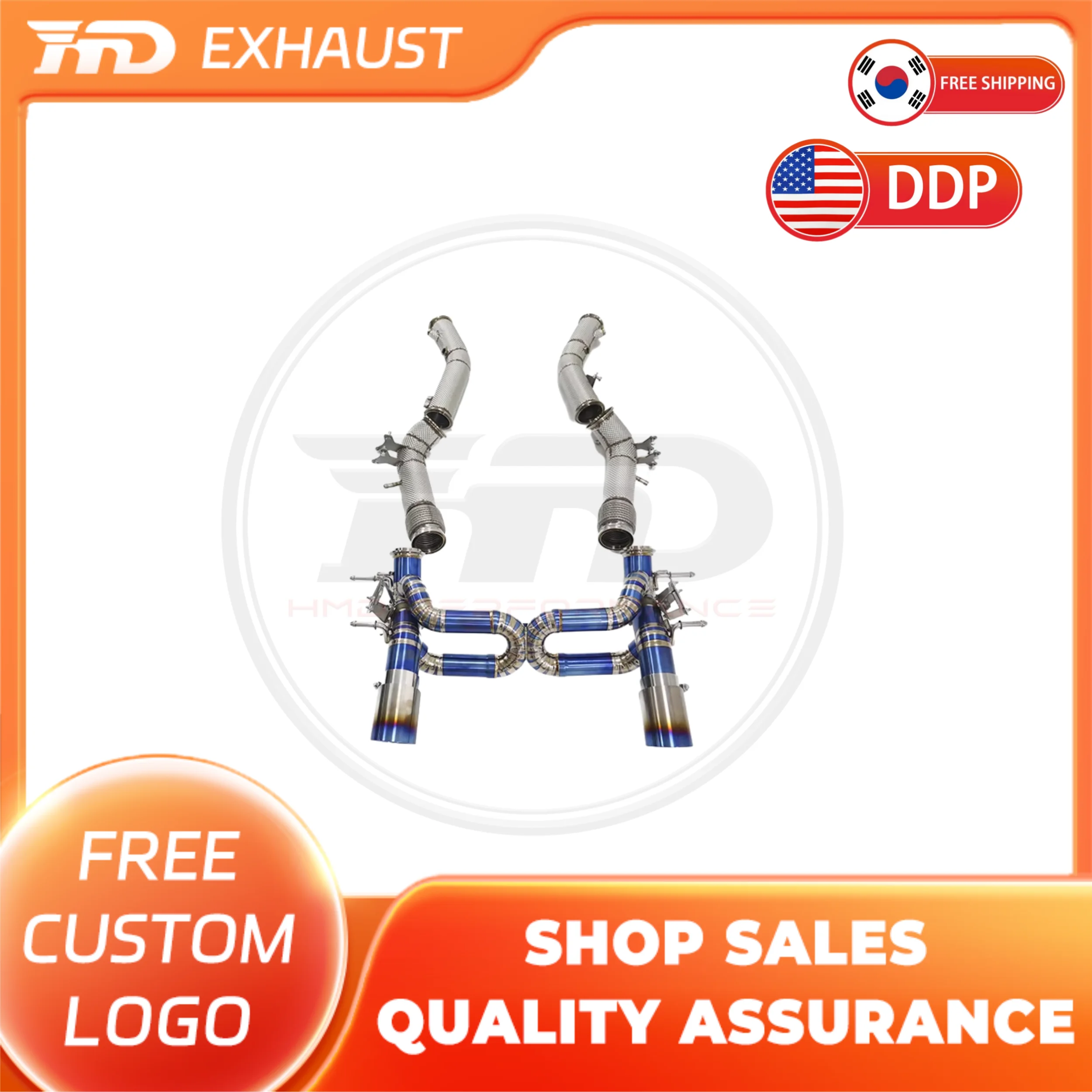 

HMD Titanium Exhaust System Performance Catback Exhaust for Maserati MC20 Without Muffler With Valves