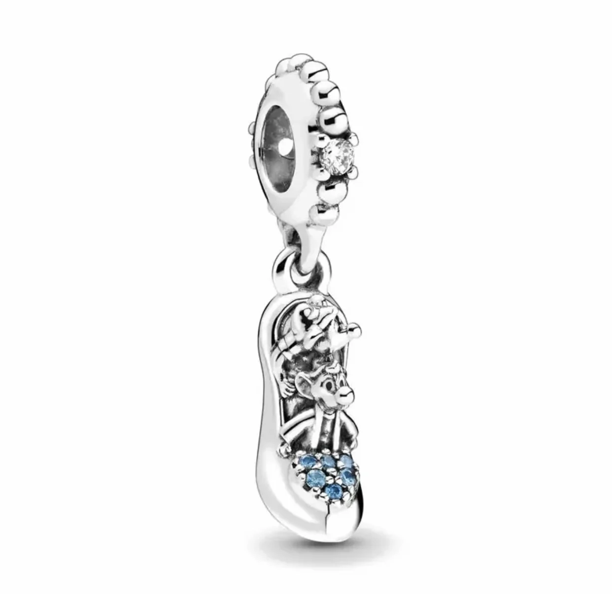 Romantic 925% pure silver Disney Minnie high-heeled shoes princess zircon charm beads ladies DIY bracelet gift high-end jewelry view 6