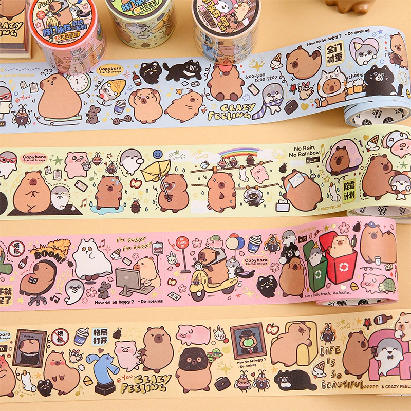 

3m Cartoon Animal Theme Washi Tapes Cute Sticker Decorative Collage Adhesive DIY Scrapbooking Hand Made Masking Tape Stationery