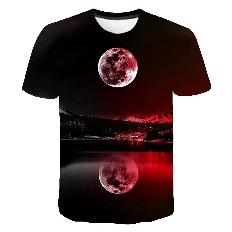 Summer Fashion Milky Way Galaxy Picture T Shirts For Men Casual 3D Print Tees Hip Hop Personality Round Neck Short Sleeve Tops