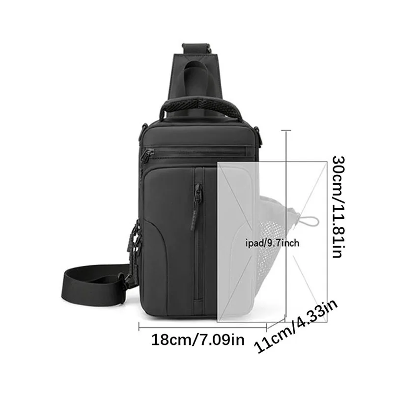 Hvtil neue Männer Single Shoulder Brusttasche Fahrrad Messenger Pack männliche Reise USB Aufladen Umhängetasche große Kapazität wasserdicht