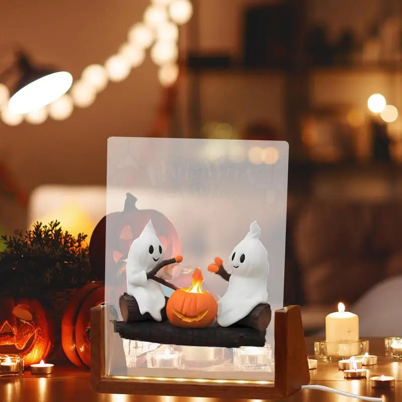 Ghost Campfire Nightlight Ghost Campfire 2024 New Halloween Night Light Halloween Indoor Decorations Flickering Night Light For