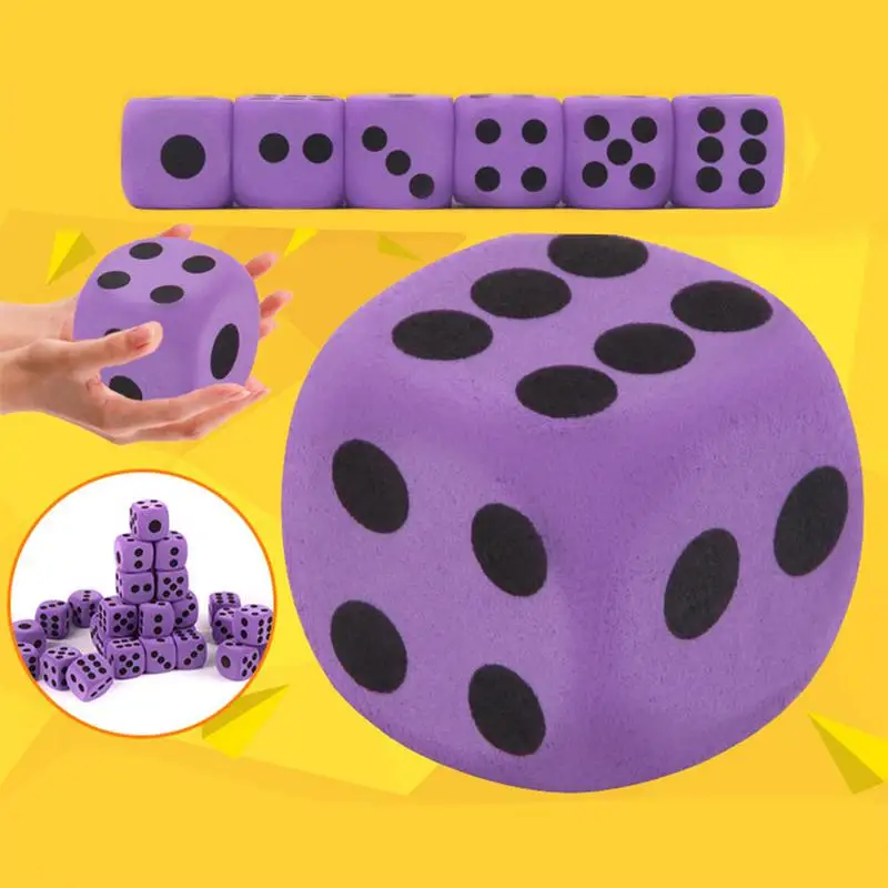 Dados gigantes de espuma EVA para niños, juguetes educativos, juego de fiesta, dados de seis lados para juego de mesa, 38mm, 1 ud.