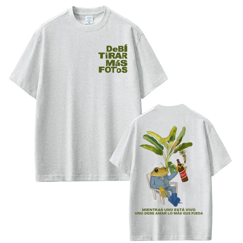 Rapper Bad Bunny T-shirt Debi Tirar Mas Fotos DTMF World Tour T Shirts Men's Women Fashion Vintage Hip Hop Streetwear T-shirts