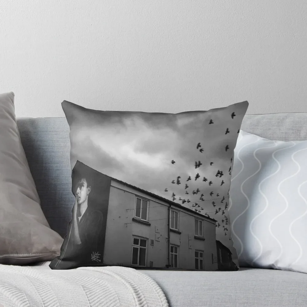 Ian Curtis mural photo Mill St Macclesfield UK Throw Pillow pillows decor home Pillowcases Cushion Covers Sofa Anime pillow