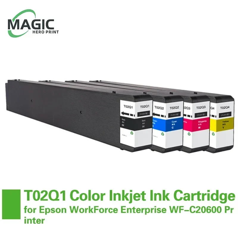 

T02Q1 T02Q2 T02Q3 T02Q4 Premium Compatible Color Inkjet Ink Cartridge for Epson WorkForce Enterprise WF-C20600 Printer