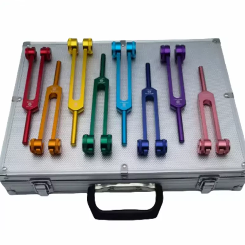 Colorful Tuning Fork Set Meditation Relax Chakra Tuning Forks Portable Healing Health Fork Professional Yoga Resonance Forks