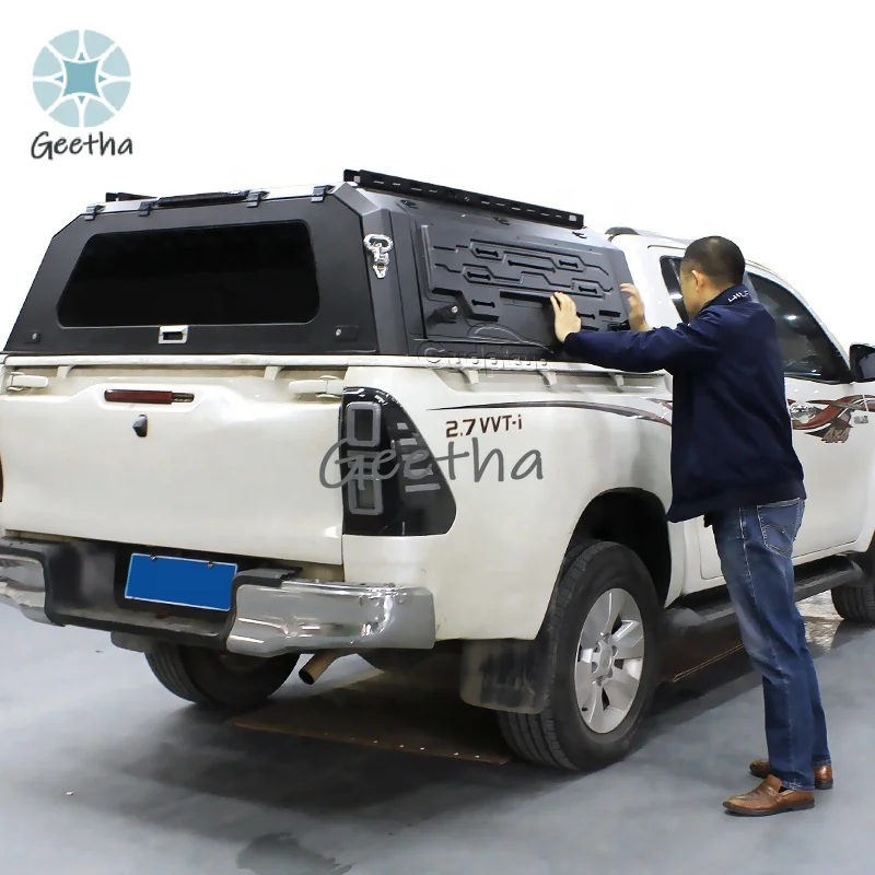 For Hard Tonneau Cover Truck Camper Aluminium Canopy Pickup for Hilux Revo Vigo Ranger Triton Compatible Tacoma Tundra Silvera