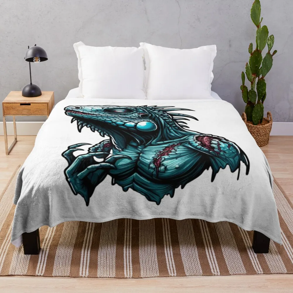 Zombie Iguana Reptilian Throw Blanket heavy to sleep Summer Blankets