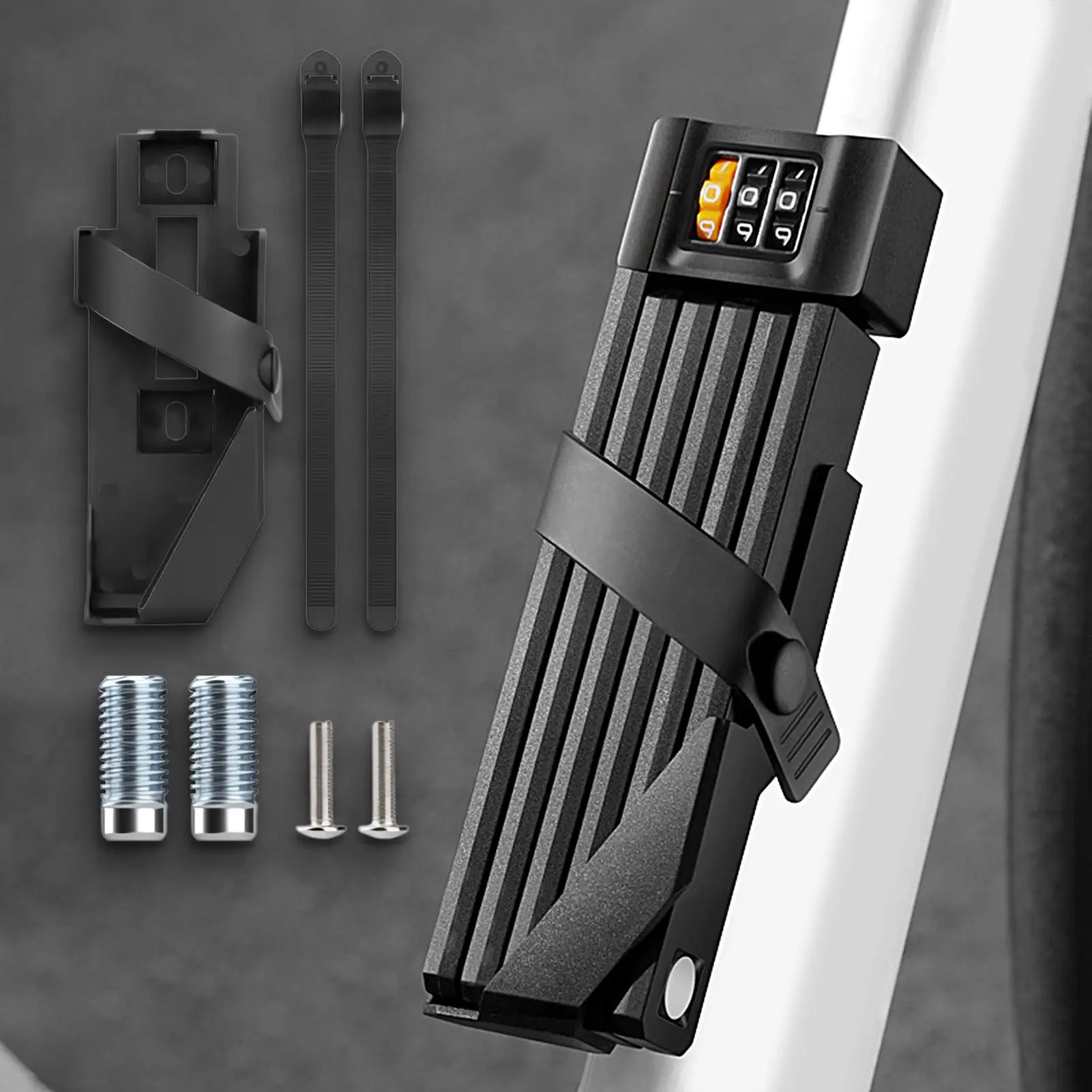 

3-Digit Combination Folding Cycle Lock, Secure Portable Bicycle Guard, Commuting Campus City Riding Workplace Storage Protection
