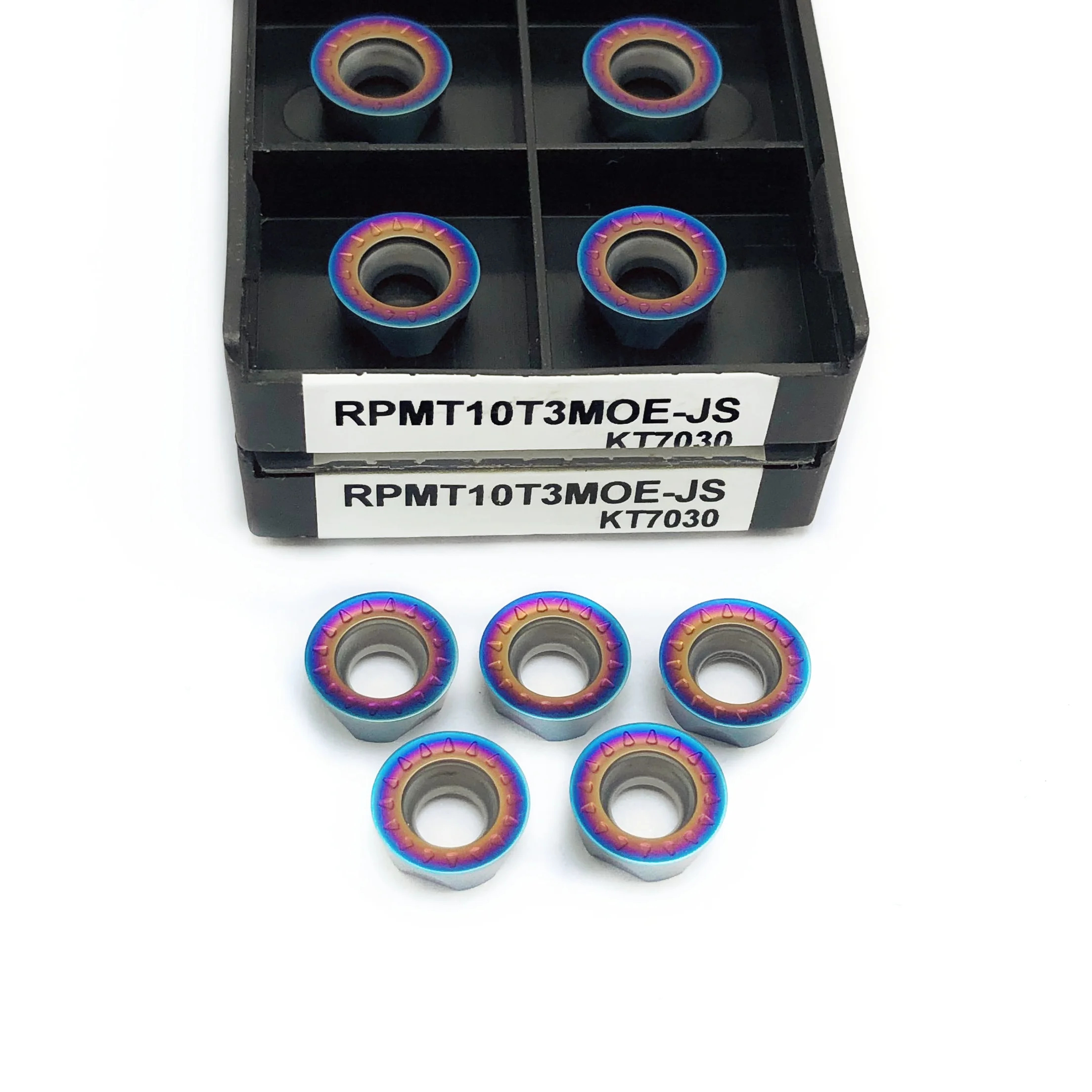 Nano-Blue Thread Cutting Tool, Carbide Insert, Torno CNC Turning Part, Alta Qualidade, RPMT10T3MOE-JS KT7030, RPMT10T3