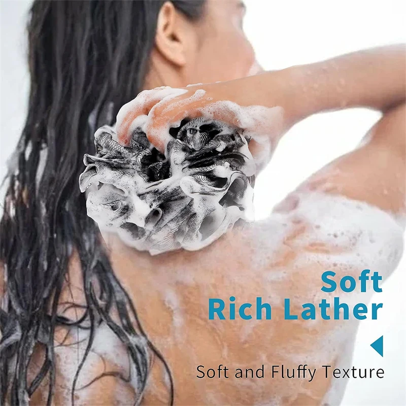 Bath Sponge Shower Loofah Soft Mesh Body Wash Scrubber Exfoliator Puff Shower Sponge Essential Skin Care for Women & Men Bathing