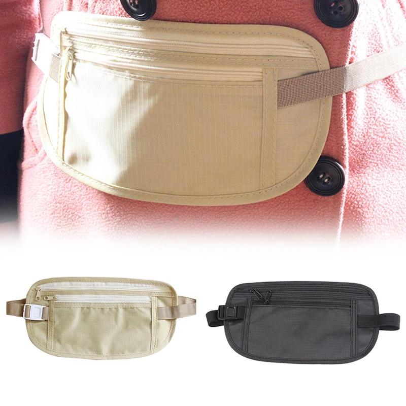 Riñoneras de viaje invisibles para caza, riñonera para pasaporte, cinturón para dinero, billetera de seguridad oculta, bolso informal para hombres y mujeres, 1 ud.