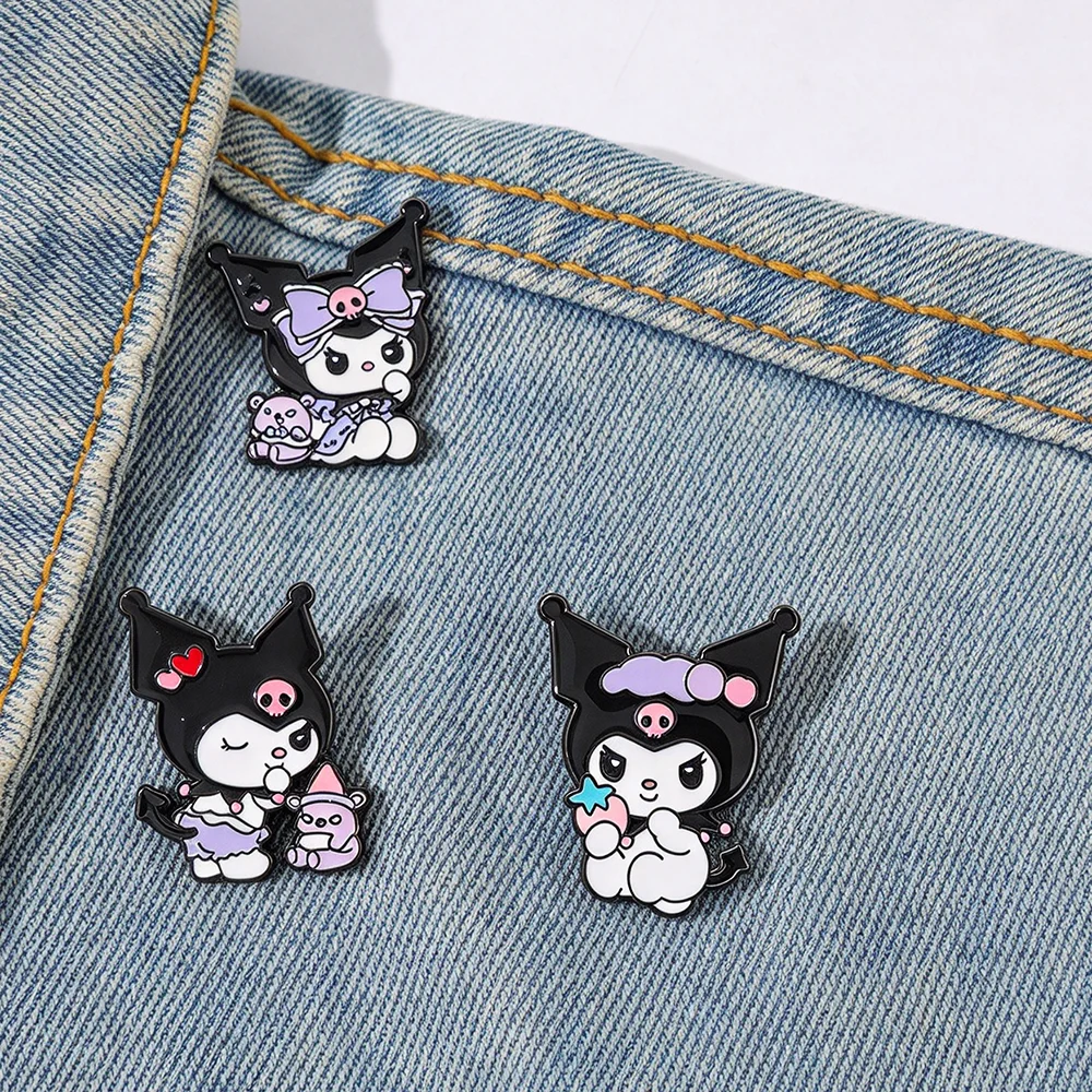3Pcs/Set Anime Cartoon Kawaii Cat Character Enamel Brooch Metal Badge Backpack Clothing Lapel Pin Cosplay Jewelry Christmas Gift