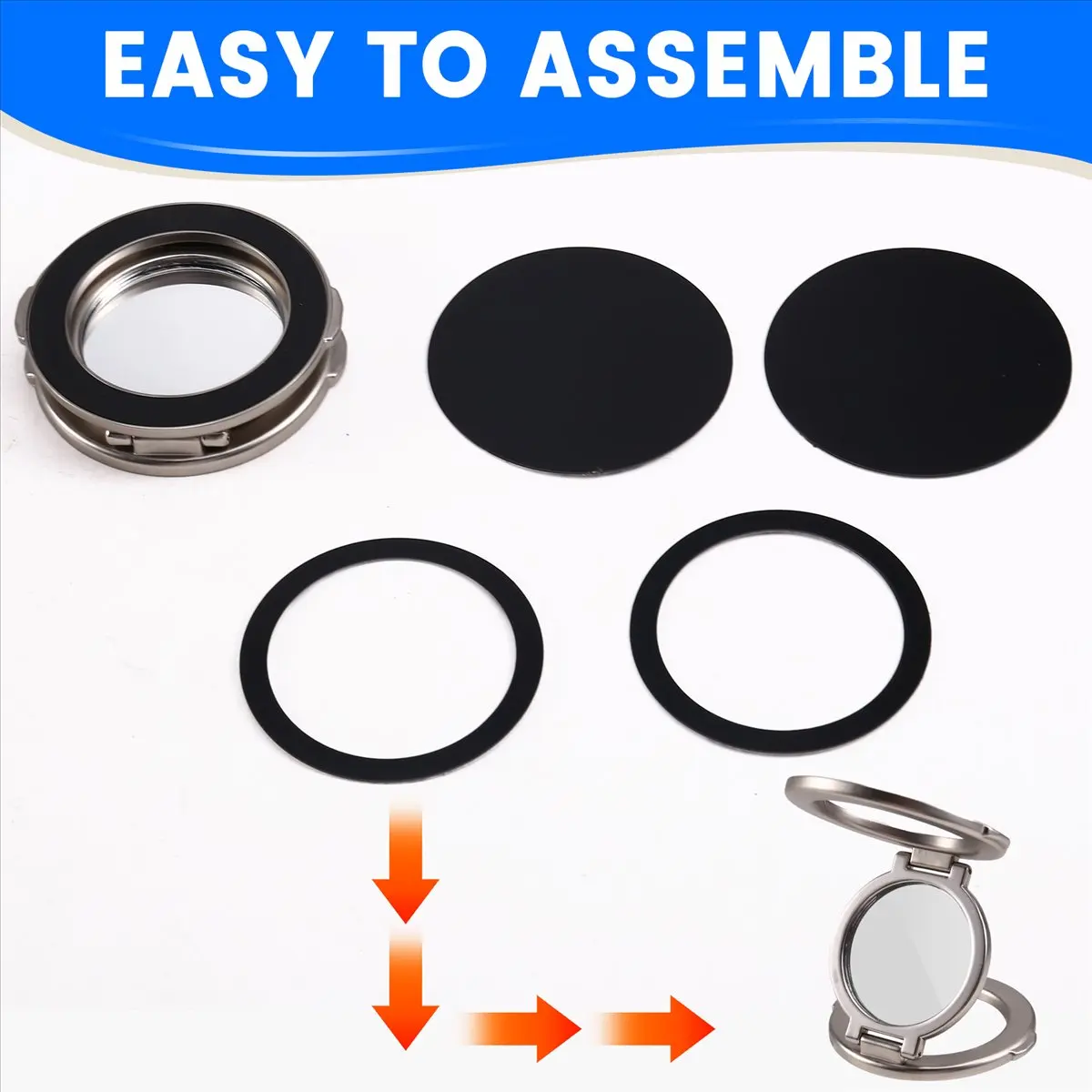 【ELEVATE LIFE】For Double-Sided Magnetic Phone Finger Ring Holder Desktop Stand for 16 15 Pro