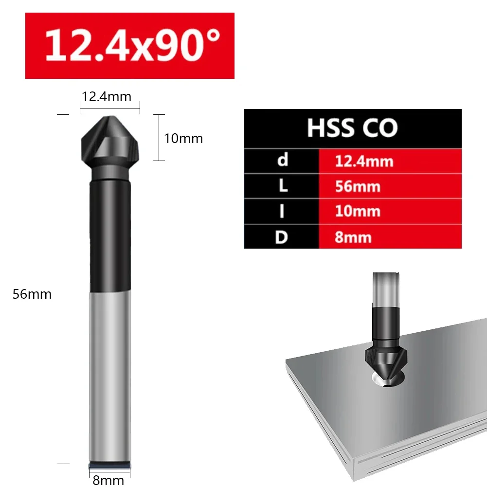 Brand New Duarble Pratico trapano svasato rivestito Accessori da 90 gradi Strumenti per smussatura Punta da trapano Oro M35