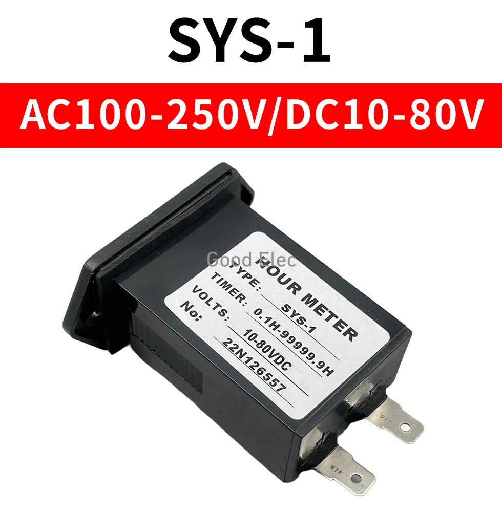 1PCS SYS-1 AC100-250V DC12-36V 6-80 AC-DC universal Electromechanical Hour Meter Counter