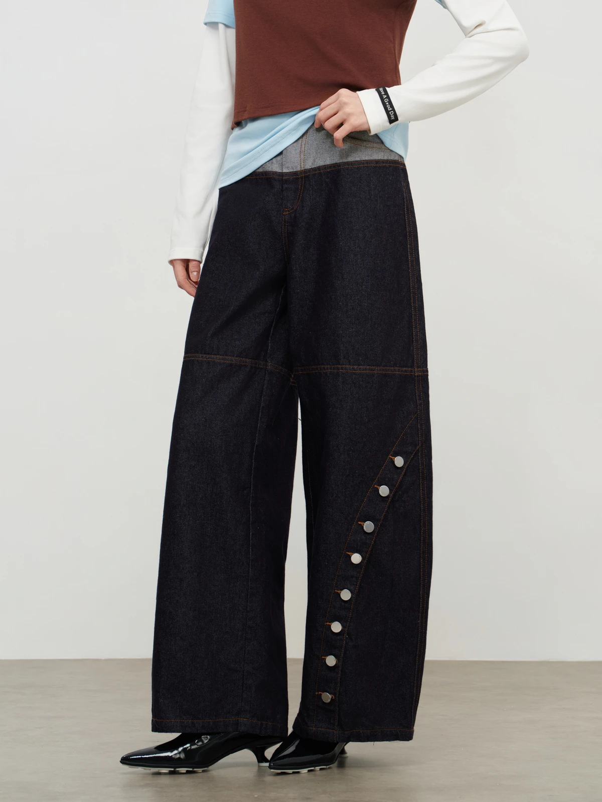 

Джинсы SOFITTE Original Color Blo Loose Knife: повседневные прямые джинсы из денима для весеннего сезона