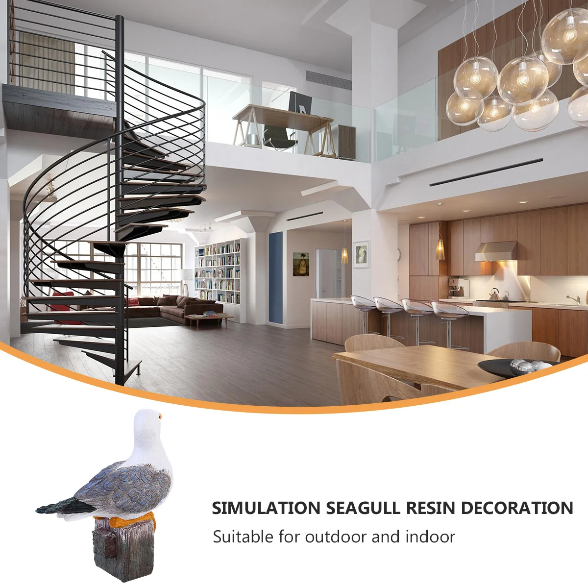 

Resin Seagull Decoration Mediterranean Style White Gray Mini Desktop Sculpture for Home Office Garden Shelf Car Desk Potted