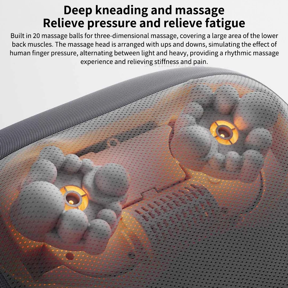 Waist Massager Soothing Massage Waist Support 2 in 1 Cervical Massager Kneading Double-sided Hot Compress CN