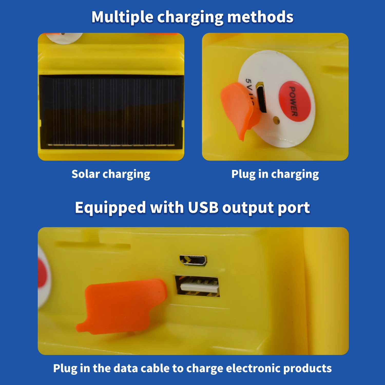 Rechargeable Solar Flood Light Outdoor Portable LED Reflector Spotlights Handheld Camping Lamp Projector Floodlight