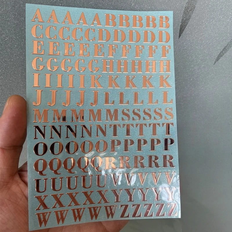 Alphanumeric Stickers Gold Silver Diy Number Combination Stickers Greeting Card Mobile Phone Decoration Label Stickers Wholesale