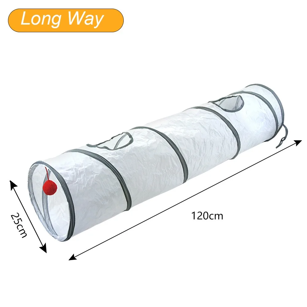 

Polyester+Steel Wire Cat Tunnel Tube Breathable Training Interactive Cat Maze Tunnel Foldable Rabbit Guinea Pig Tent Cat