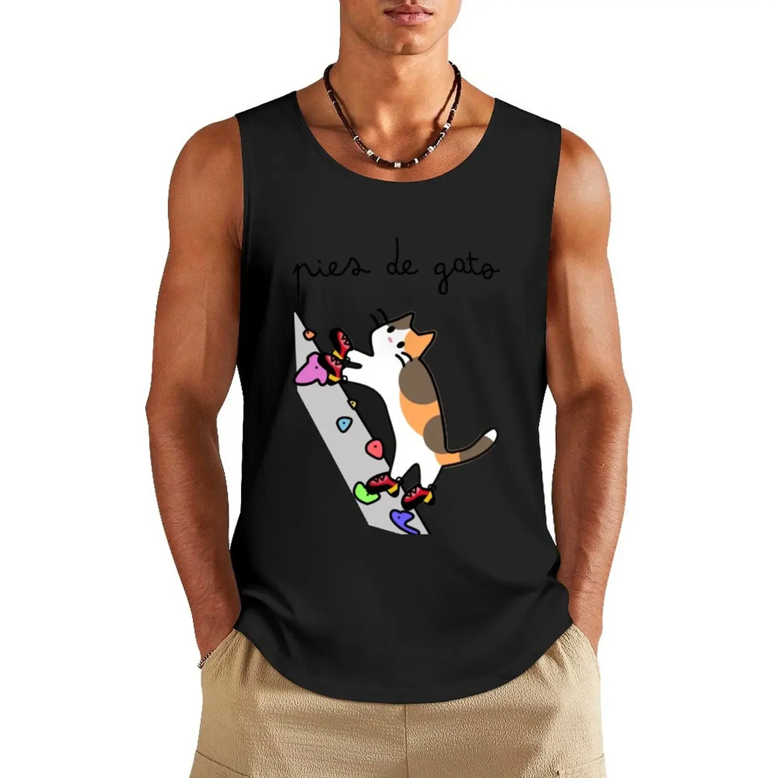 Pies de Gato - Spot (Calico) camiseta sin mangas para hombre, trajes deportivos, Top de anime, accesorios de gimnasio, camiseta sin mangas para hombre