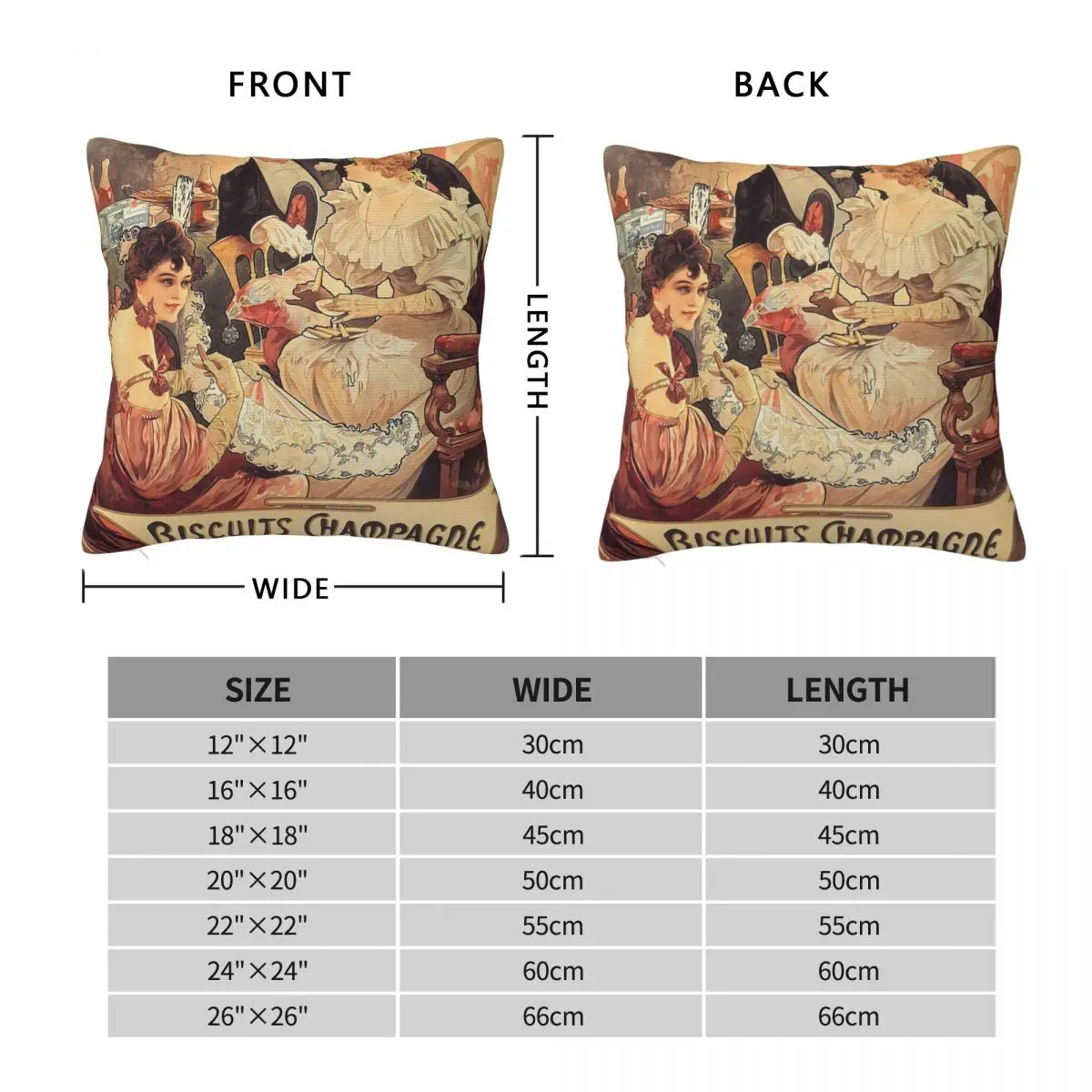 Alphonse Mucha Biscuits Lefevre Utile Square Pillowcase Polyester Linen Velvet Printed Zip Decor Sofa Cushion Cover